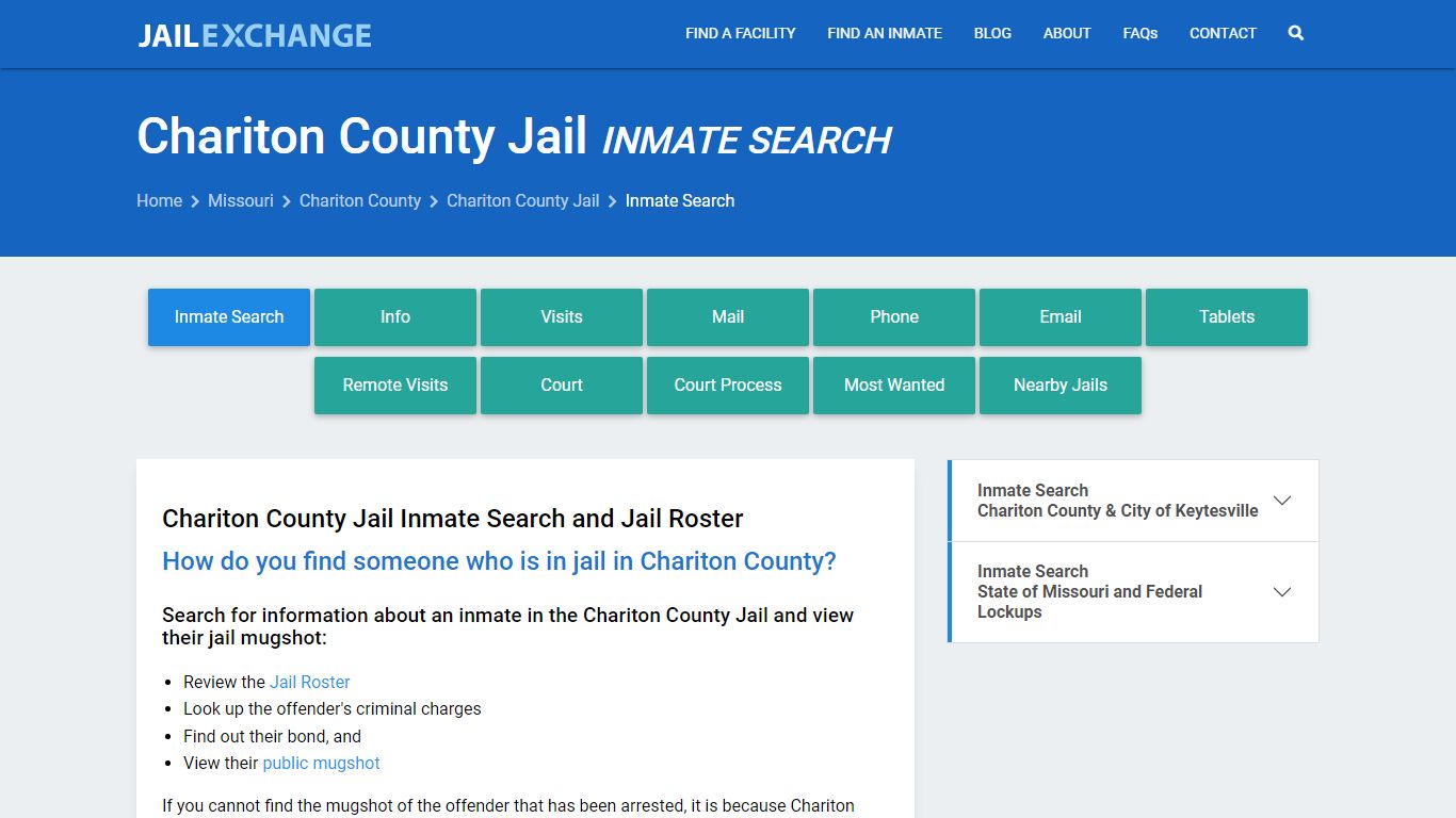 Inmate Search: Roster & Mugshots - Chariton County Jail, MO