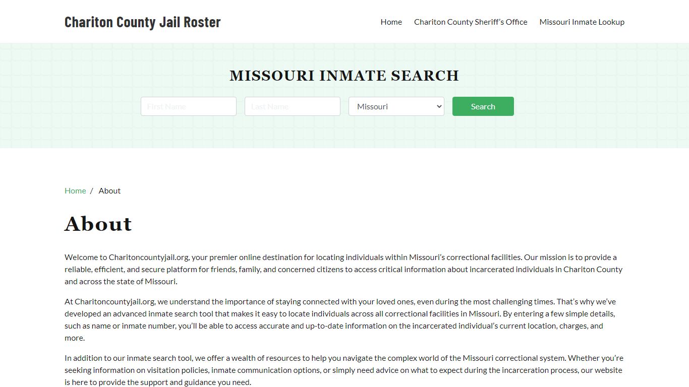 About - charitoncountyjail.org