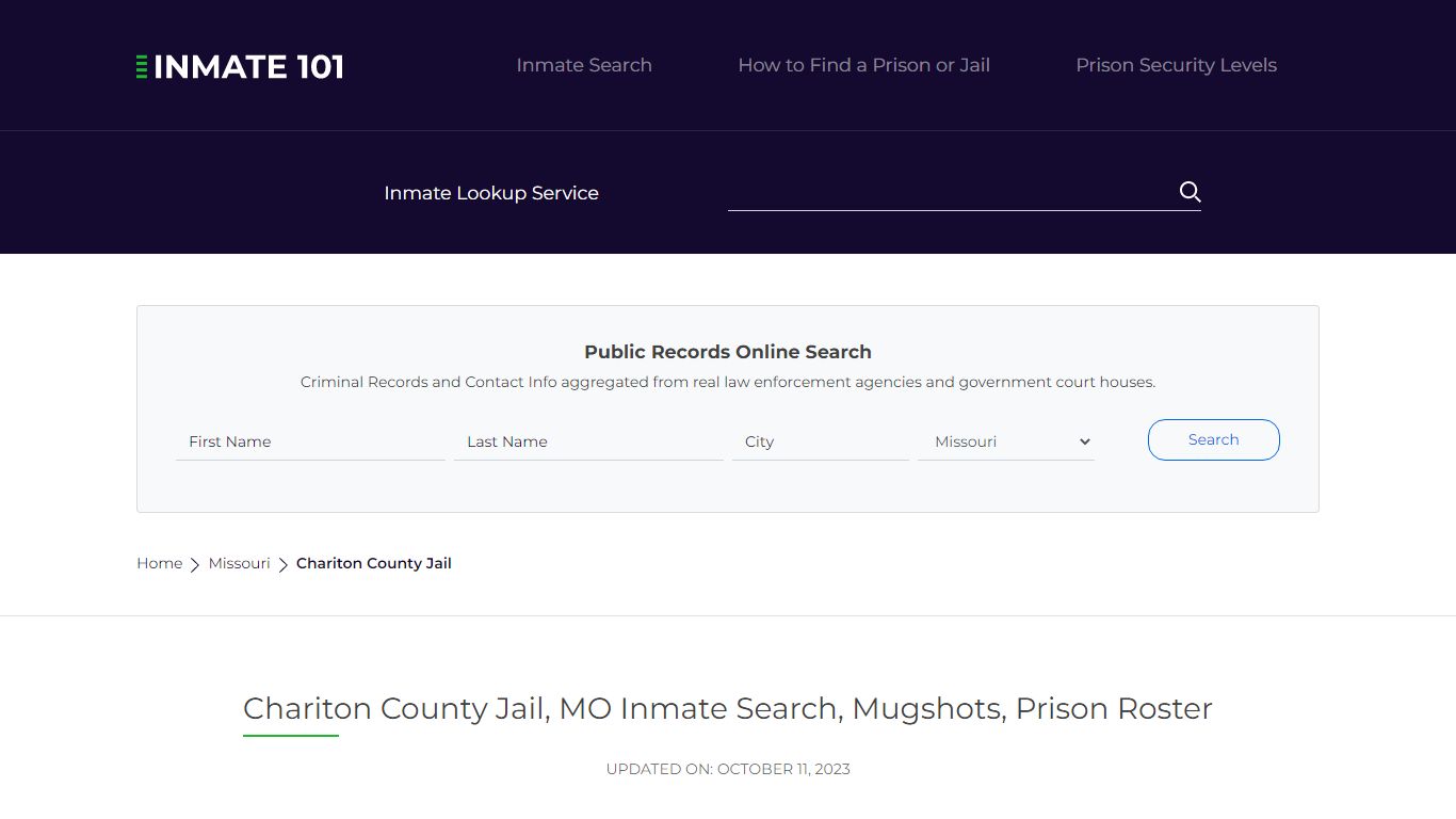 Chariton County Jail, MO Inmate Search, Mugshots, Prison Roster